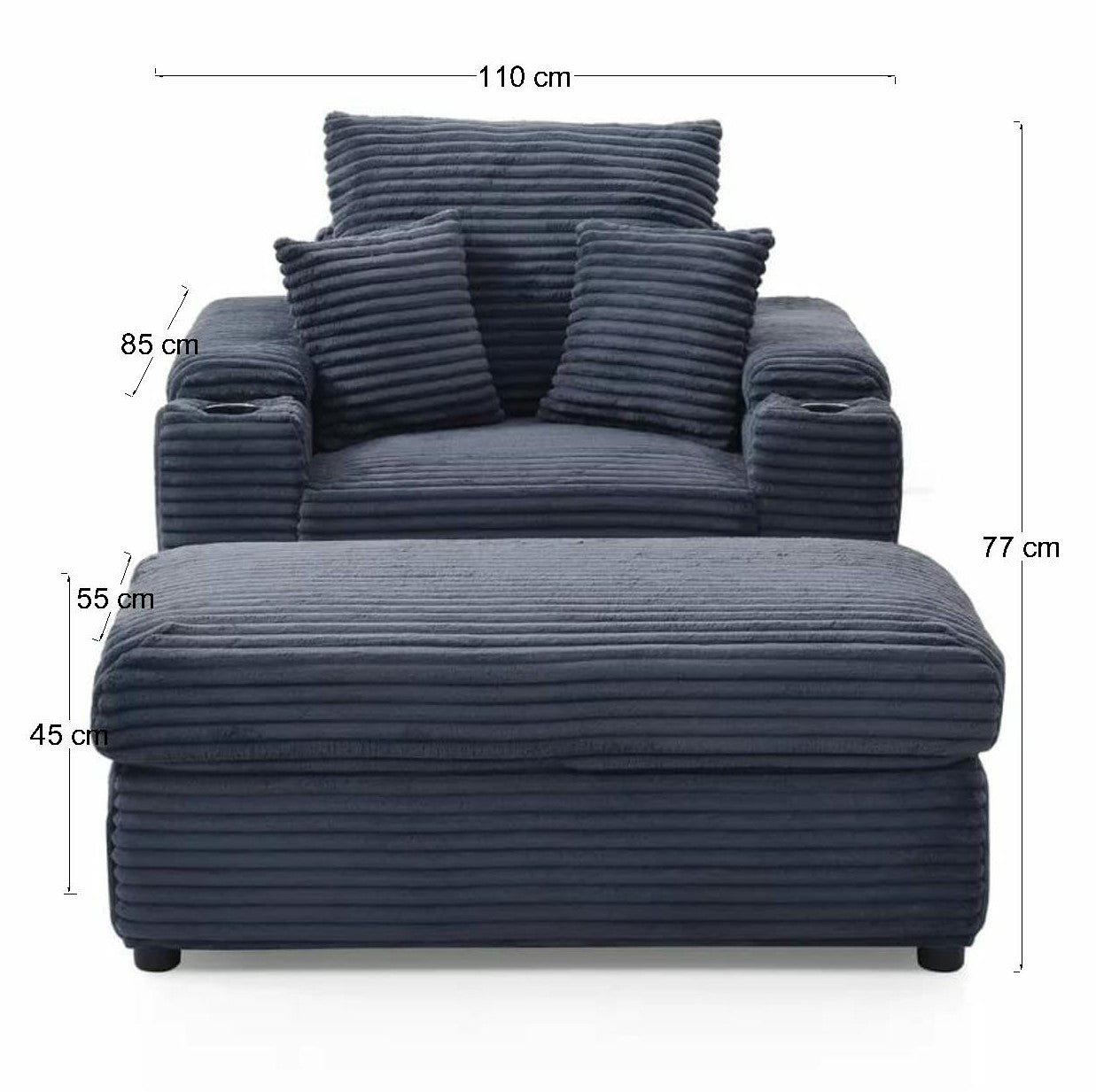 Aroma Arm Chair With Pouf