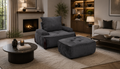 Kerean Arm Chair With Pouf