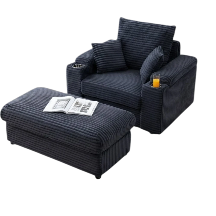 Aroma Arm Chair With Pouf
